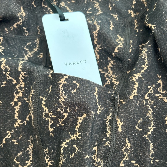 Varley High Waist Brown and Carmel Textured Leggings - Picture 13 of 14